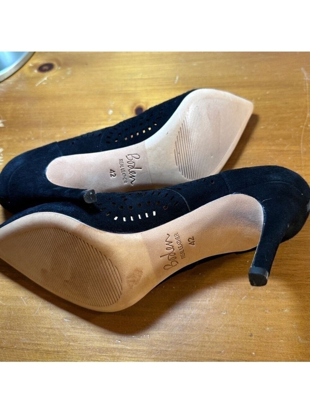 Boden Black Leather Heels - Picture 7 of 10